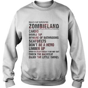 Rules For Surviving Zombieland Cardio Double Tap Beware Of Bathrooms Sweatshirt